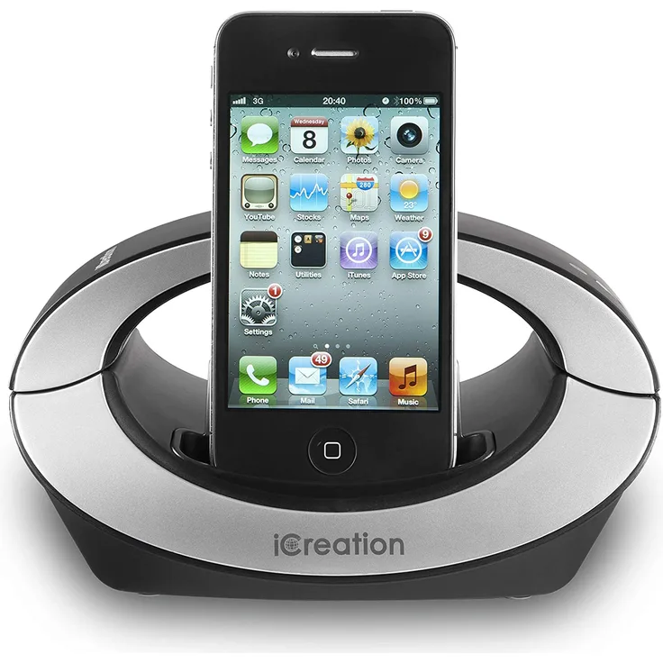 Geemarc I350 Schwarz - Design Dockingstation für die iPhone Serie (3 bis 4S) mit Bluetooth Headset