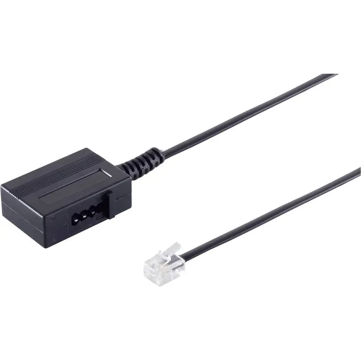 Basetech Western, Fax Adapter (1x RJ11-Stecker 6p4c - 1x TAE-N-Kupplung) 20.00cm Schwarz