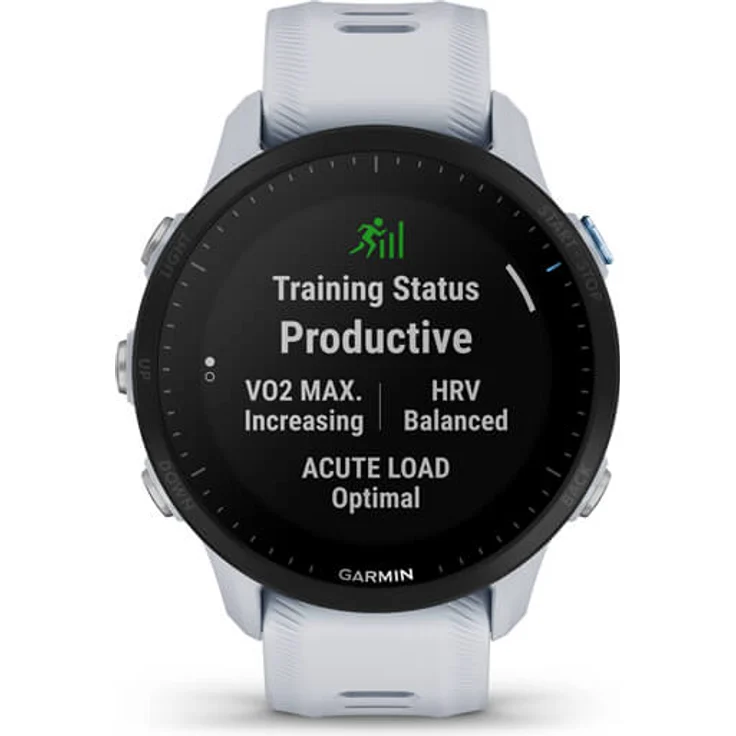 Garmin Forerunner 955 Smartwatch GPS, Unisex, Silikonarmband, Steinweiß/Schwarz – Bild 2
