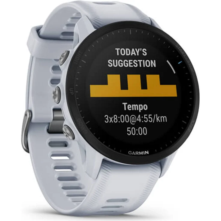 Garmin Forerunner 955 Smartwatch GPS, Unisex, Silikonarmband, Steinweiß/Schwarz – Bild 3