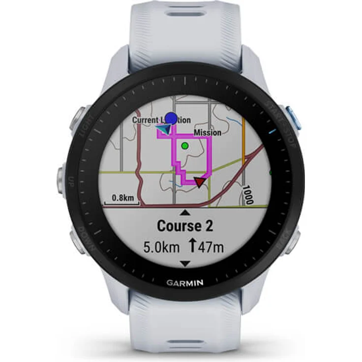 Garmin Forerunner 955 Smartwatch GPS, Unisex, Silikonarmband, Steinweiß/Schwarz – Bild 4