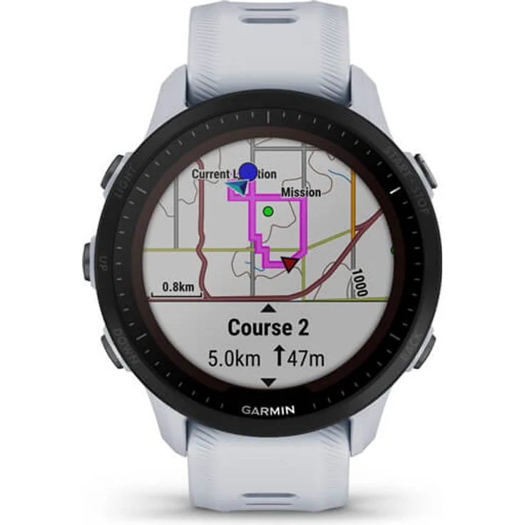 Garmin Forerunner 955 Solar Smartwatch GPS, Unisex, Silikonarmband, Steinweiß/Schwarz – Bild 4