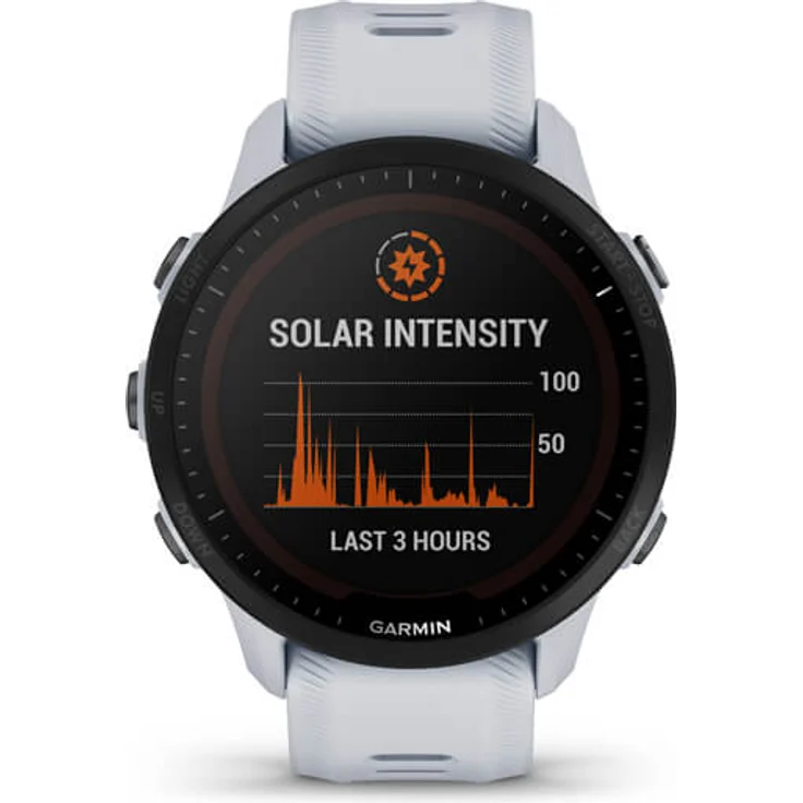 Garmin Forerunner 955 Solar Smartwatch GPS, Unisex, Silikonarmband, Steinweiß/Schwarz – Bild 2