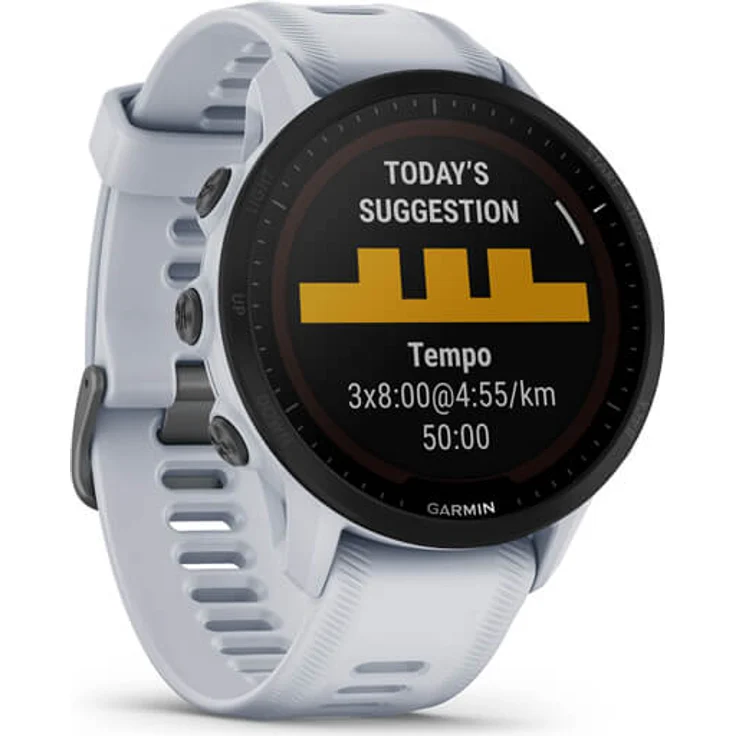 Garmin Forerunner 955 Solar Smartwatch GPS, Unisex, Silikonarmband, Steinweiß/Schwarz – Bild 3