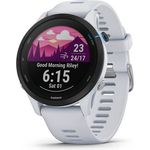 Garmin Forerunner 255 Music Smartwatch GPS, Unisex, Silikonarmband, Steinweiß/Schwarz