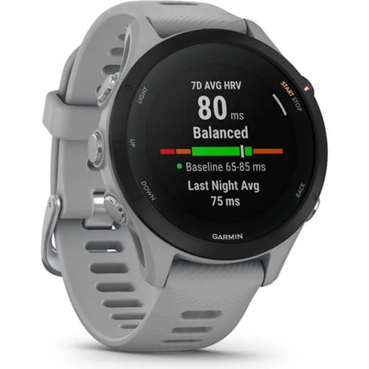 Garmin Forerunner 255 S Smartwatch GPS, Unisex, Silikonarmband, Hellgrau/Schwarz – Bild 2