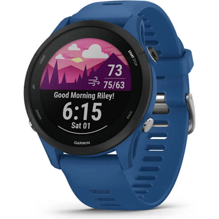 Garmin Forerunner 255 Smartwatch GPS, Unisex, Silikonarmband, Dunkelblau/Schwarz – Bild 1