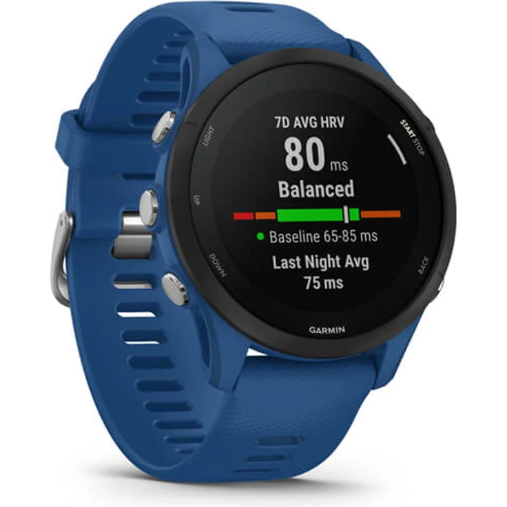 Garmin Forerunner 255 Smartwatch GPS, Unisex, Silikonarmband, Dunkelblau/Schwarz – Bild 3