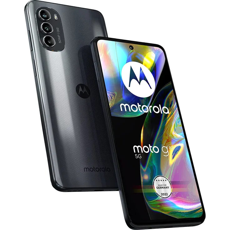 Motorola Moto G82 5G Smartphone 16,76cm (6,6 Zoll) AMOLED-Display, 128GB interner Speicher, 6 GB RAM, Dual-SIM/Nano-SIM, Android 12, Meteorite Grey