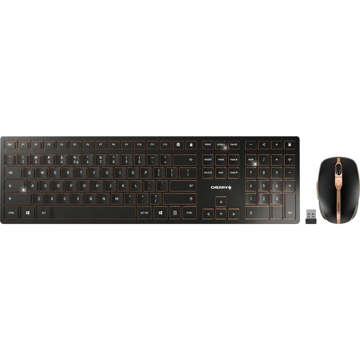 CHERRY DW 9100 SLIM Tastatur RF Wireless + Bluetooth Tschechisch - Slowakisch QWERTY Schwarz (JD-9100CS-2) – Bild 1