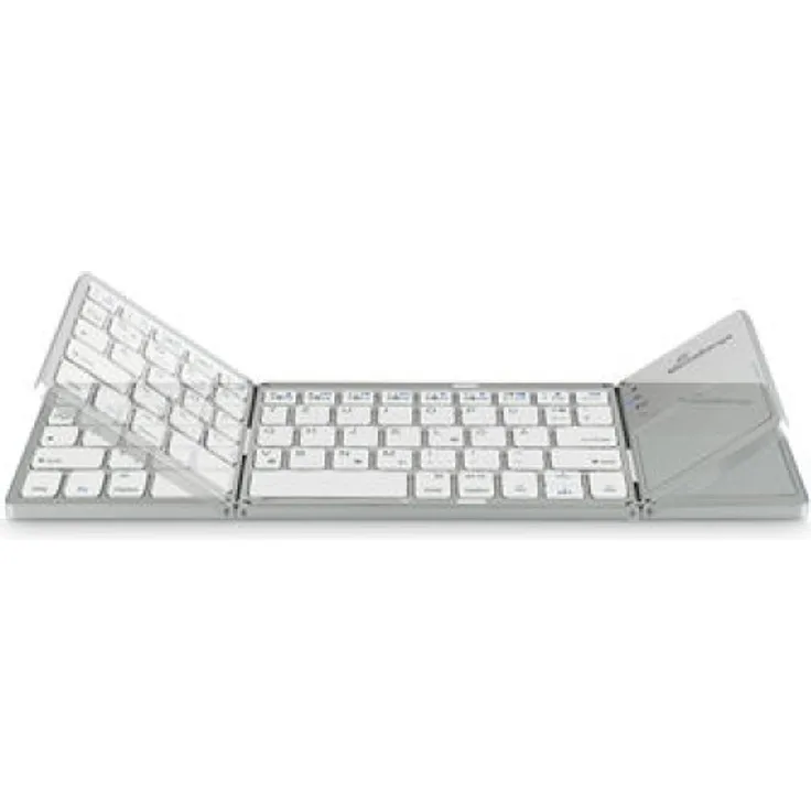 MediaRange Tastatur Wireless 63 Ta. faltbar Toch. DE QWERTZ silber