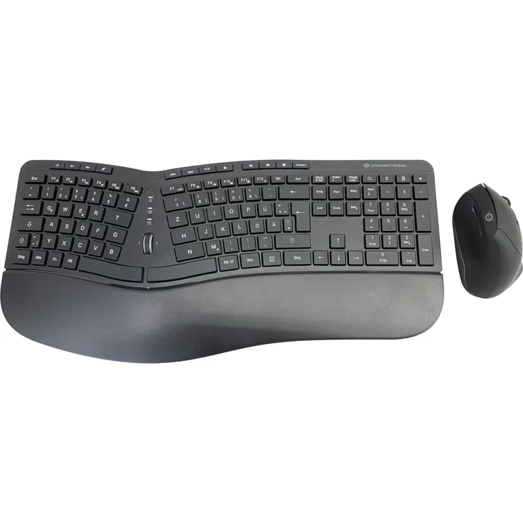 Conceptronic ORAZIO ERGO Kabelloses Set aus ergonomischer Tastatur und vertikaler Maus - deutsch QWERTZ (ORAZIO02DE)