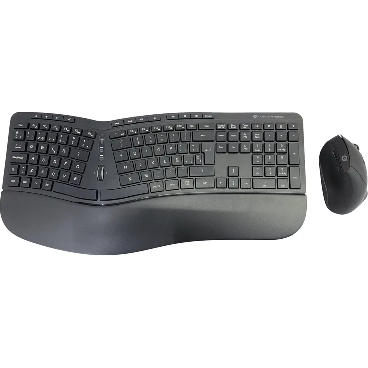 Conceptronic ORAZIO ERGO Kabelloses Set aus ergonomischer Tastatur und vertikaler Maus, Spanisch QWERTY (ORAZIO02ES)