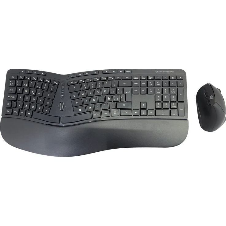 Conceptronic ORAZIO ERGO Kabelloses Set aus ergonomischer Tastatur und vertikaler Maus, Spanisch QWERTY (ORAZIO02ES) – Bild 1