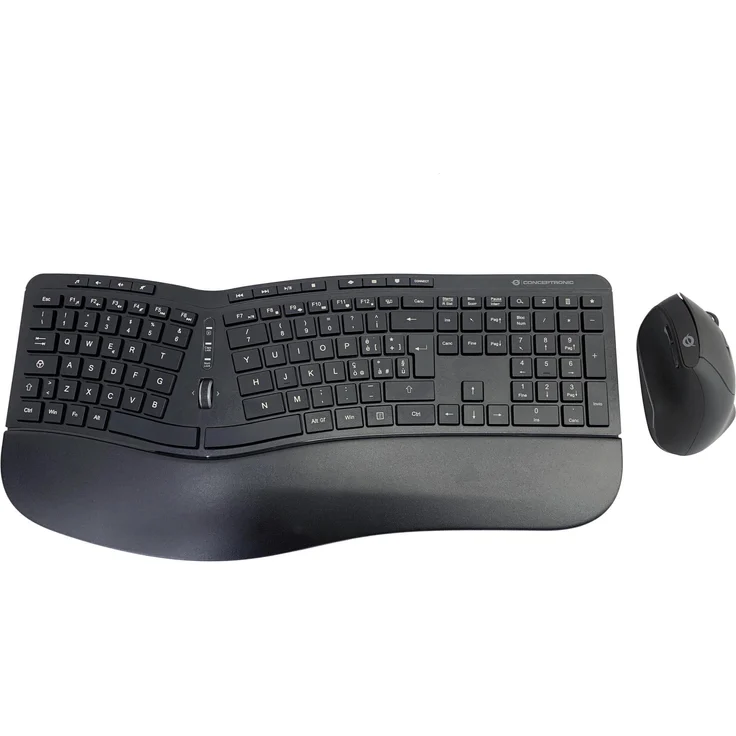 Conceptronic Wireless Keyboard+Mouse ergo Layout italien. QWERTY sw – Bild 1