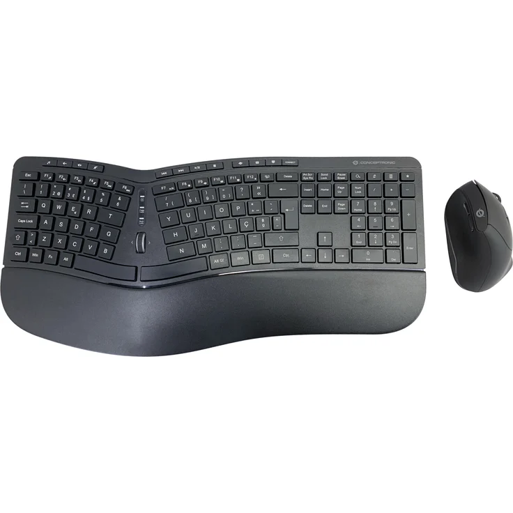 Conceptronic Wireless Keyboard+Mouse ergo Layout portugiesisch QWERTY sw – Bild 2