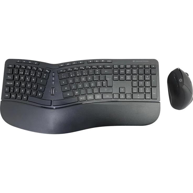 Conceptronic Wireless Keyboard+Mouse ergo Layout portugiesisch QWERTY sw – Bild 1