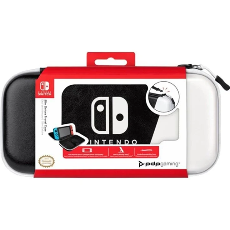 PDP Slim Deluxe Travel Case für Nintendo Switch, Schwarz/Weiß – Bild 1