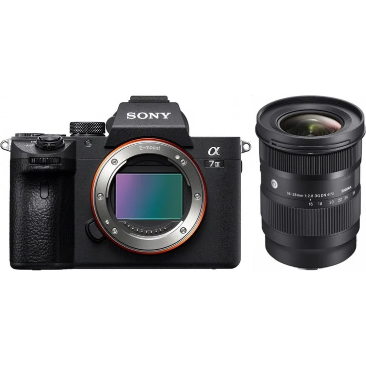 Sony Alpha 7 III Vollformat-Systemkamera (24,2 MP, 3 Zoll Touch-Display, schneller AF), schwarz + Sigma 16-28mm F2,8 DG DN – Bild 1