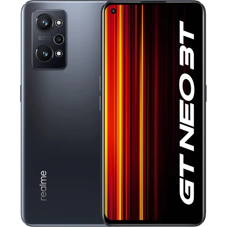 realme GT Neo 3T 5G Smartphone 16,81cm (6,62 Zoll) AMOLED-Display, Nano-SIM, Android 12, Shade Black