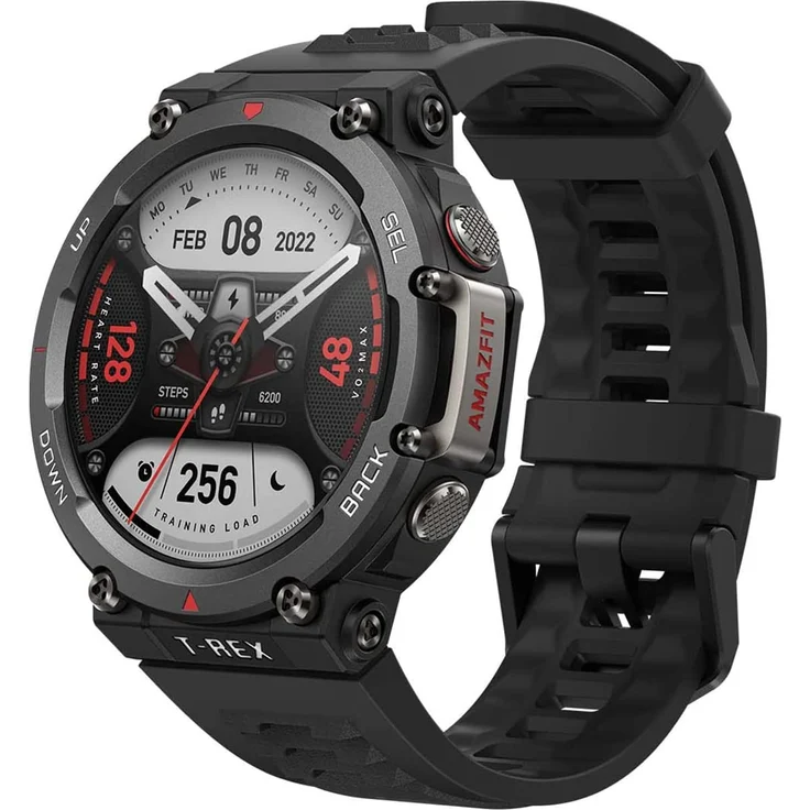 Amazfit T-Rex 2 Smartwatch GPS, Unisex, 47,1mm, Polymergehäuse, Silikonarmband, Ember Black – Bild 1