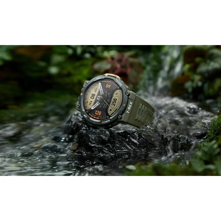 Amazfit T-Rex 2 Smartwatch GPS, Unisex, 47,1mm, Polymergehäuse, Silikonarmband, Wild Green – Bild 2