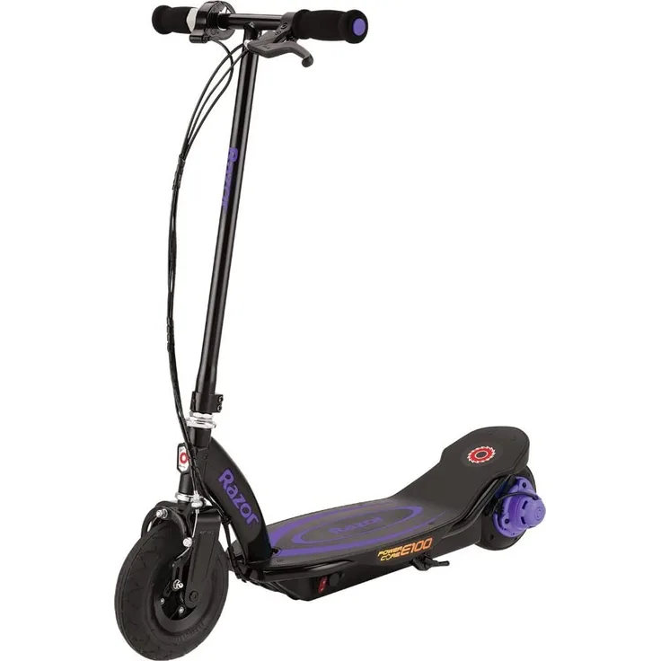 Razor Power Core E100 Kinder E-Scooter, ohne Straßenzulassung, Schwarz/Lila