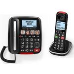 SwissVoice Xtra 3355 Combo Schnurgebundenes Seniorentelefon Anrufbeantworter, Foto-Tasten, Freisprechen, für Hörgeräte kompatibel