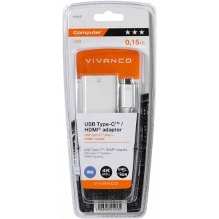 Vivanco USB-C auf HDMI 4K, 60 Hz Adapter, weiß – Bild 2