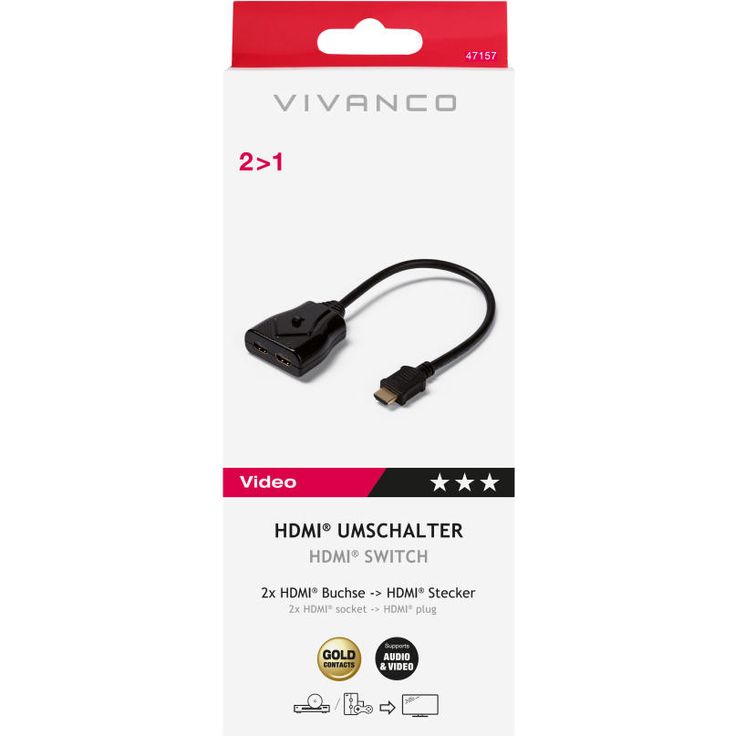 Vivanco HDMI-Umschalter 2 -in 1, manuell – Bild 2