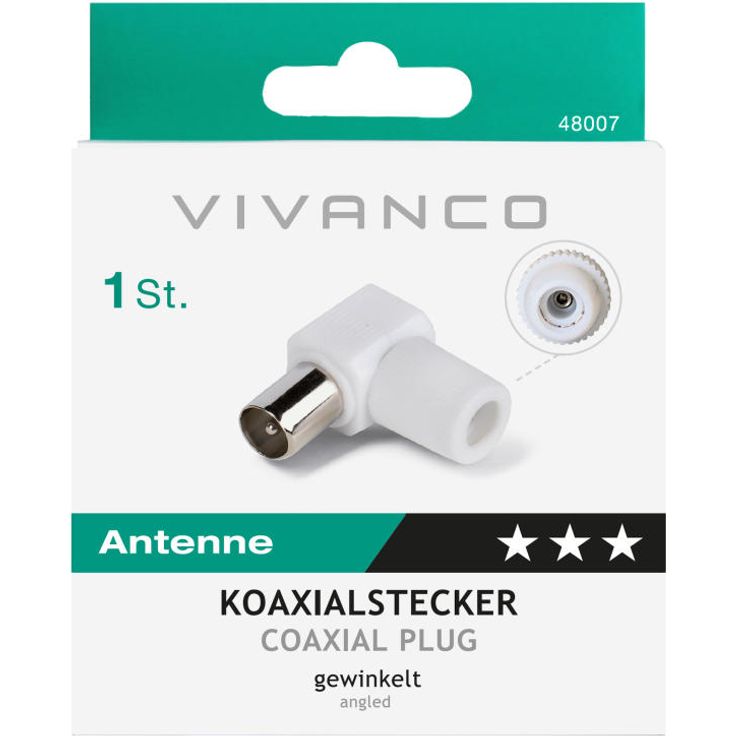 Vivanco Winkel Koaxial Stecker – Bild 2