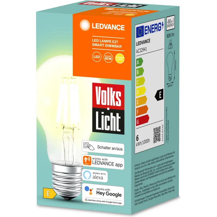 Ledvance Smart+ LED Leuchtmittel Volks Licht E27 6W/806lm (AC32941) – Bild 9