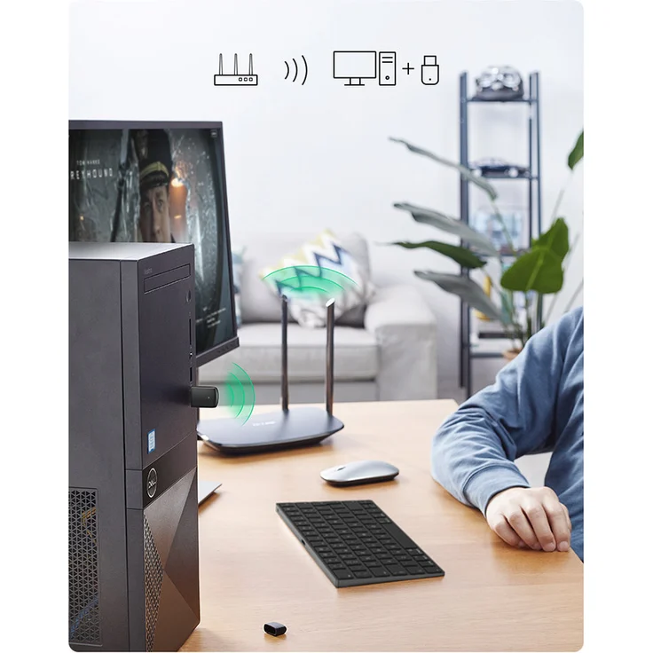 Ugreen Dual-Band-Adapter externe USB-Netzwerkkarte - WiFi 11ac AC650, schwarz – Bild 5