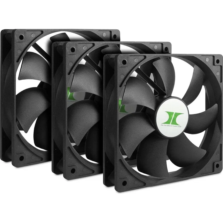 Inter-Tech Lüfter 120 120 25 IPC Fan Set 3xLüfter 120mm schw