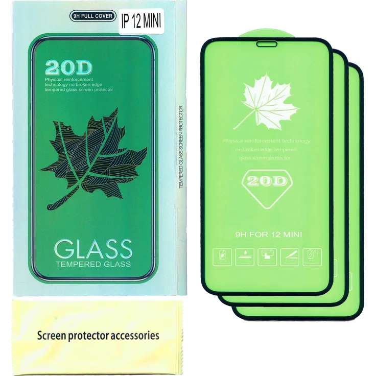 MS 3x 20D Displayschutzglas für Apple iPhone 12 Mini Tempered Glass Schutzglas 9H Schutzfolie Displayschutz