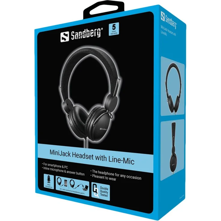 SANDBERG MiniJack Headset with Line-Mic Schwarz – Bild 6