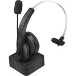 LogiLink Bluetooth Mono Headset mit Mikrofon und Ladestation Schwarz kabellos