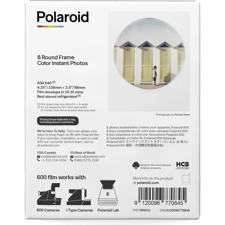 Polaroid Color 600 Round Frame Sofortbildfilm mit rundem Rahmen