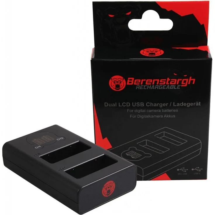 Patona BERENSTARGH Dual LCD USB Charger f. Fuji NP-W235, 500mA, 8.4V