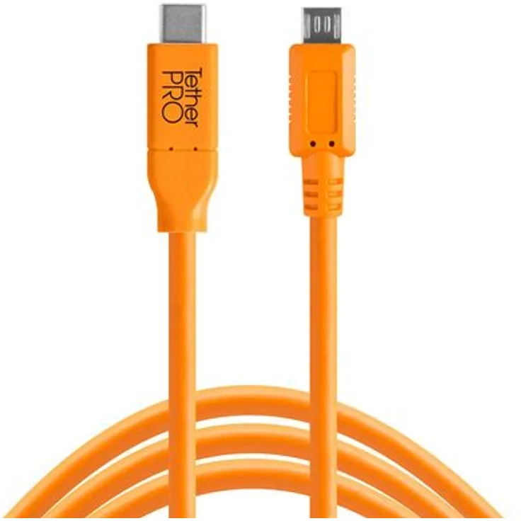 Tether Tools TetherPro USB-Datenkabel für USB-C an USB 2.0 Micro-B5 - 4,6 Meter Länge, gerader Stecker