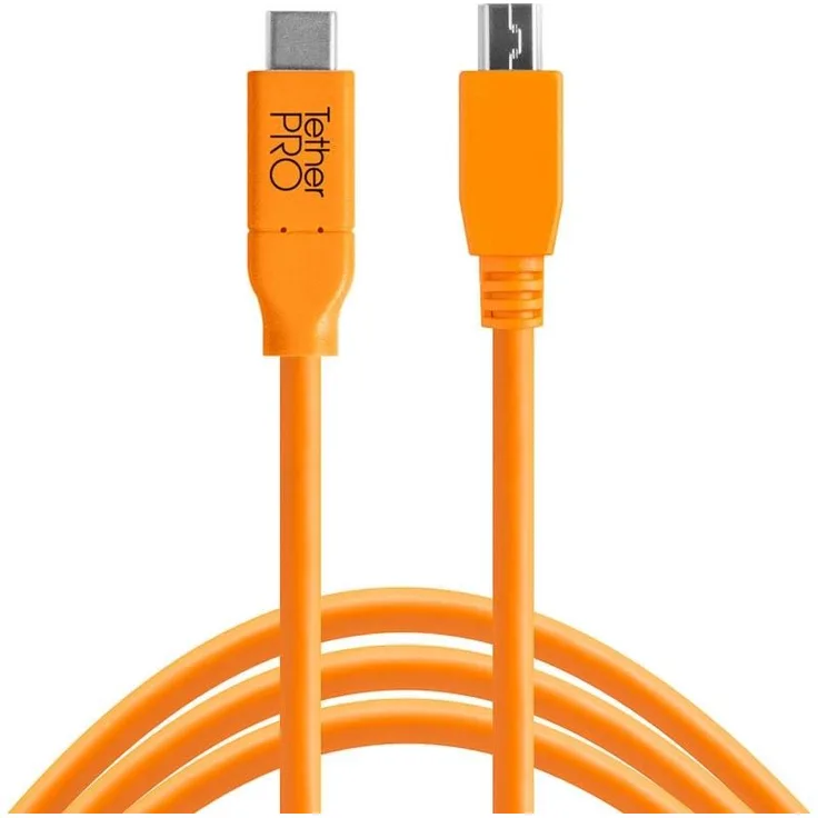 TETHER TOOLS TetherPro USB-Datenkabel für USB-C an USB 2.0 Mini-B5 - 4,6 Meter Länge, gerader Stecke