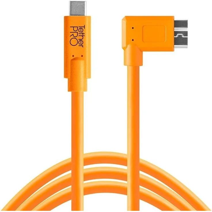 TETHER TOOLS TetherPro USB-Datenkabel für USB-C an USB 3.0 Micro-B - 4,6 Meter Länge, rechtsgewinkel