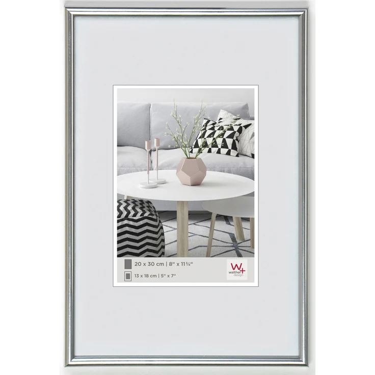 Walther Kunststoffrahmen KS824H Galeria 18x24cm silber – Bild 1