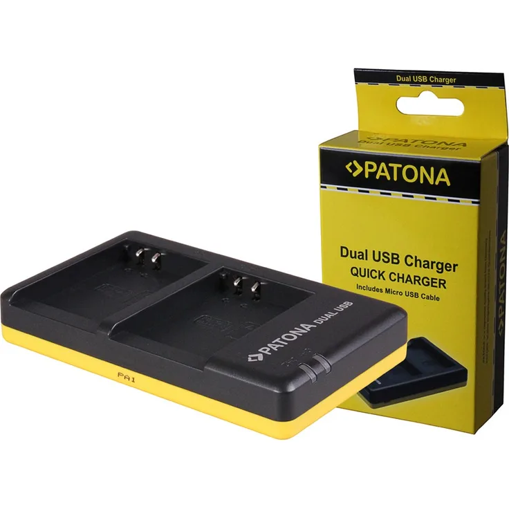 Dual Schnell-Ladegerät f. Olympus PS-BLN1 inkl. Micro-USB Kabel