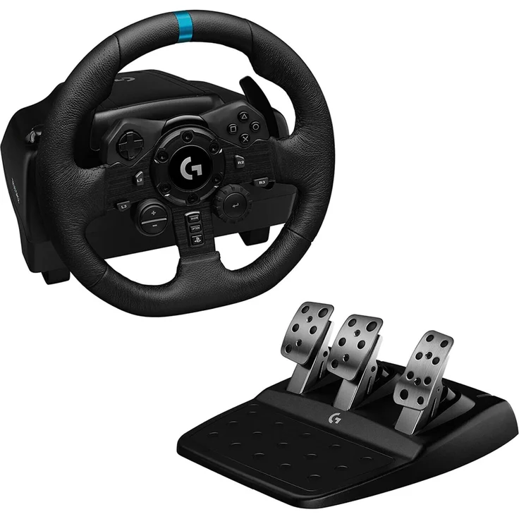 Logitech G923 TRUEFOR Gaming Rennlenkrad mit Pedalen, Kraftrückkopplung bis 1000 Hz (PS4/PS5) – Bild 1