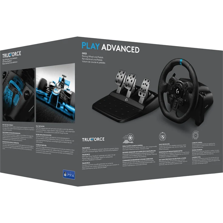 Logitech G923 TRUEFOR Gaming Rennlenkrad mit Pedalen, Kraftrückkopplung bis 1000 Hz (PS4/PS5) – Bild 9