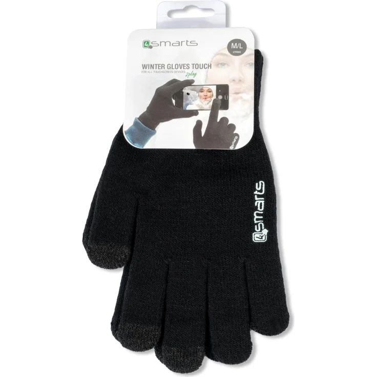 4smarts Handschuhe Touch Unisex Größe M/L sw – Bild 2
