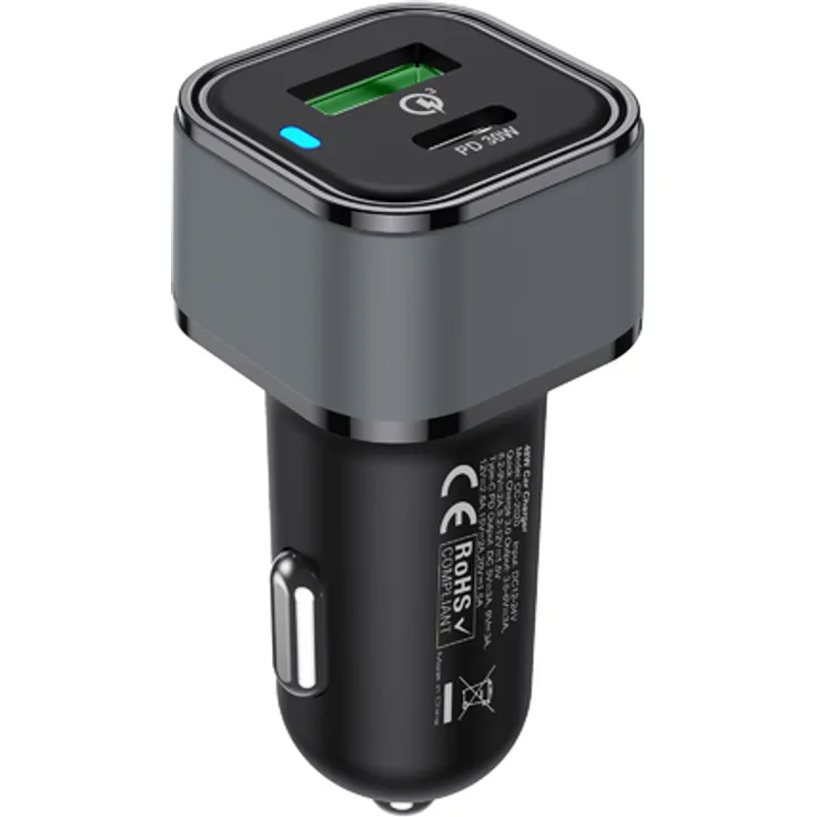 NEVOX KFZ-Lader USB PD 30W Type C + QC3.0 schwarz