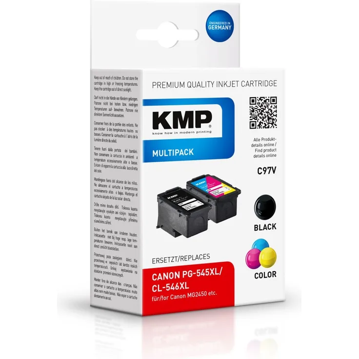 KMP C97V Multipack BK-Color komp. m. Canon PG-545-CL-546 XL Druckerpatronen