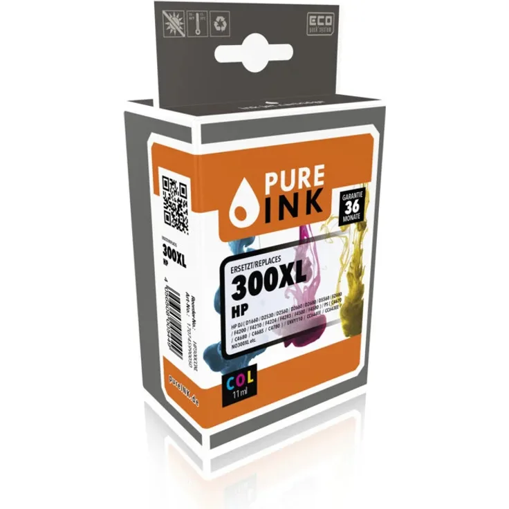 pureINK HP300COXL COL Refill-Patrone Druckerpatrone kompatibel mit HP DJ
